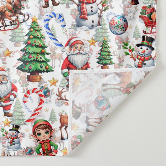 Witte Achtergrond Kerst Decoratiepatroon Wandkleed