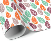 Witte achtergrond kleurrijke bloemen cadeaupapier (Rol Hoek)