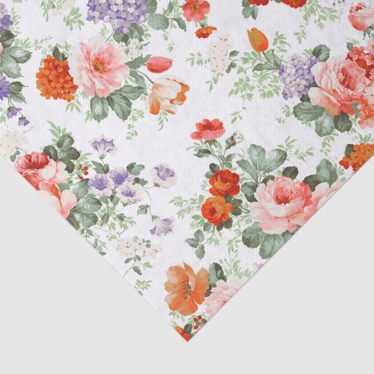 Witte achtergrond kleurrijke bloemen tissuepapier (Detail)