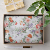 Witte achtergrond kleurrijke bloemen tissuepapier (Geschenk)