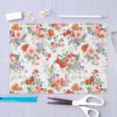 Witte achtergrond kleurrijke bloemen tissuepapier (Craft)