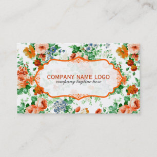 Witte achtergrond kleurrijke bloemen visitekaartje
