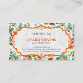 Witte achtergrond kleurrijke bloemen visitekaartje (Achterkant)