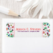 Witte achtergrond kleurrijke gesorteerde bloemen etiket (Insitu)