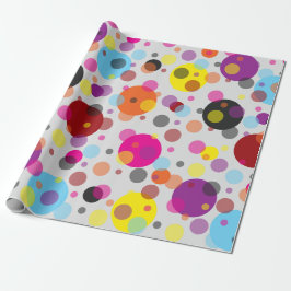 Witte achtergrond kleurrijke polka stippen cadeaupapier