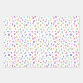 Witte Achtergrond Kleurrijke Terug naar School Pat Inpakpapier Vel (Voorkant 2)