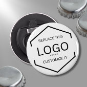 Witte Achtergrond Logo Zakelijke Promotie Button Flesopener