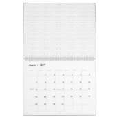 Witte achtergrond met een zich herhalend patroon v kalender (Mar 2027)