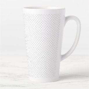 Witte achtergrond met een zich herhalend patroon v latte mok