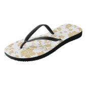 Witte achtergrond met gouden accenten Teenslippers (Schuin)