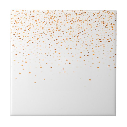 Witte achtergrond met gouden confetti tegeltje (Voorkant)