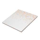 Witte achtergrond met gouden confetti tegeltje (Zijkant)