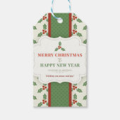 Witte Achtergrond met Mistletoe en Bericht Cadeaulabel (Voorkant)