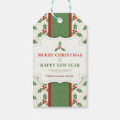 Witte Achtergrond met Mistletoe en Bericht Cadeaulabel (Achterkant)