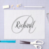 Witte achtergrond met monogram tissuepapier (Craft)