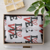 Witte Achtergrond met Rood & Zwart LOVE Valentijn" Tissuepapier (Geschenk)