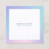 Witte achtergrond met roze en blauwe rand vierkante visitekaartje (Voorkant)