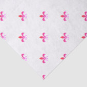 Witte achtergrond met roze fleur de Lis Tissuepapier (Detail)