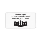 Witte achtergrond met zwarte puntjes Klassiek Etiket (Voorkant)