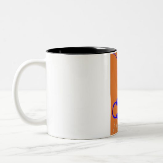 Witte achtergrond mok met tweetone koffie (Links)