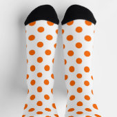 Witte achtergrond Oranje Polka Dots Sokken (Top)