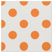 Witte achtergrond Oranje Polka Dots Stof (Close Up)
