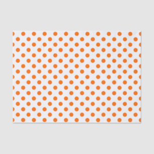 Witte achtergrond Oranje Polka Dots Tissuepapier