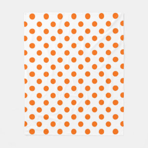 Witte achtergrond Oranje polka stippen Fleece Deken