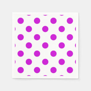 Witte achtergrond Paarse Polka Dots Servet