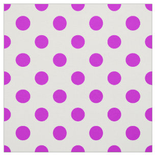 Witte achtergrond Paarse Polka Dots Stof