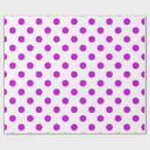 Witte achtergrond paarse stippen cadeaupapier (Vlak)