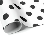 Witte achtergrond Polka Dots Design Cadeaupapier (Rol Hoek)