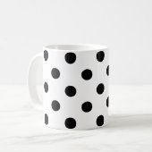 Witte achtergrond Polka Dots Design Koffiemok (Voorkant links)