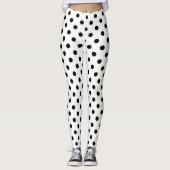 Witte achtergrond Polka Dots Design Leggings (Voorkant)