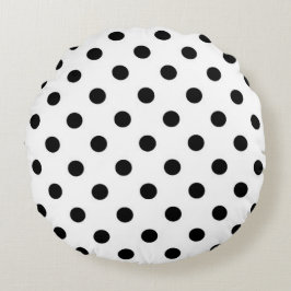 Witte achtergrond Polka Dots Design Rond Kussen