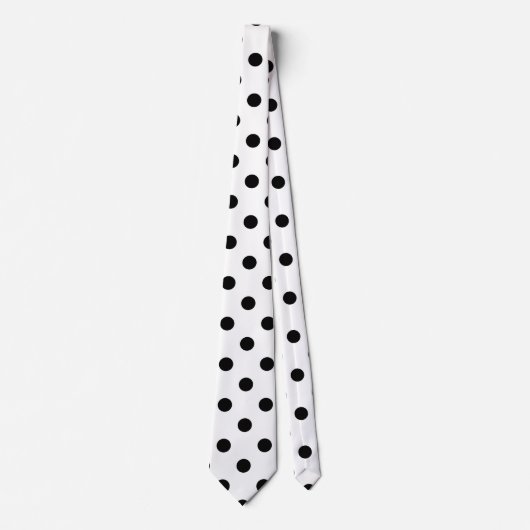 Witte achtergrond Polka Dots Design Stropdas (Voorkant)