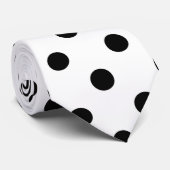 Witte achtergrond Polka Dots Design Stropdas (Opgerold)