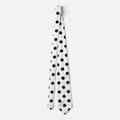 Witte achtergrond Polka Dots Design Stropdas (Achterkant)