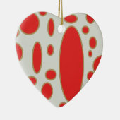 witte achtergrond rode cirkel keramisch ornament (Rechts)