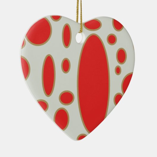 witte achtergrond rode cirkel keramisch ornament (Rechts)