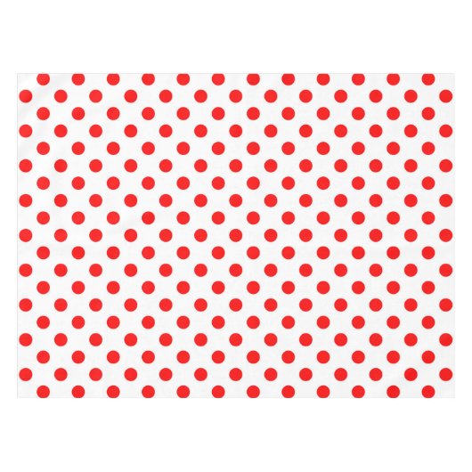 Witte achtergrond Rode stippen Tafelkleed (Voorkant (Horizontaal))