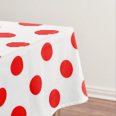 Witte achtergrond Rode stippen Tafelkleed (Voorbeeld)