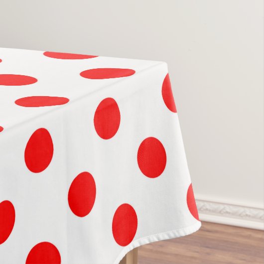 Witte achtergrond Rode stippen Tafelkleed (Voorbeeld)