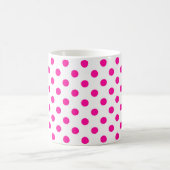 Witte achtergrond roze polka stippen koffiemok (Center)