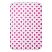 Witte achtergrond roze stippen badmat (Voorkant Verticaal)