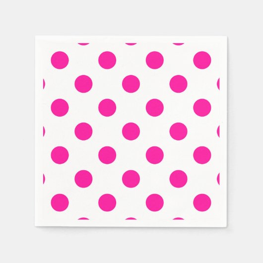 Witte achtergrond roze stippen servet (Voorkant)