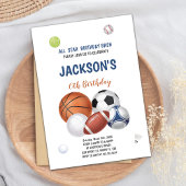 Witte achtergrond Sport Verjaardag Uitnodiging