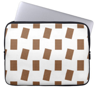 Witte achtergrond van chocolade-bars laptop sleeve