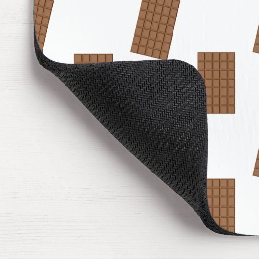 Witte achtergrond van chocolade-bars muismat (Hoek)