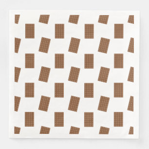 Witte achtergrond van chocolade-bars servet